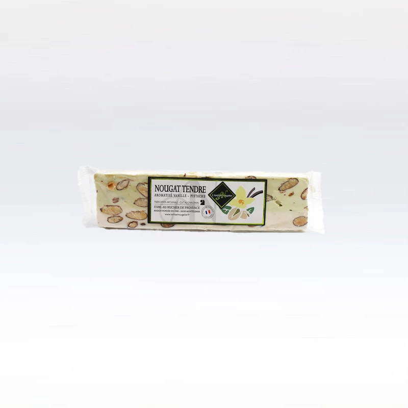 Barre nougat aromatisé vanille pistache 100g