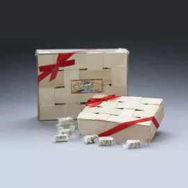 Coffret bois assortiment nougat tendre Premium et enrobé chocolat 200g